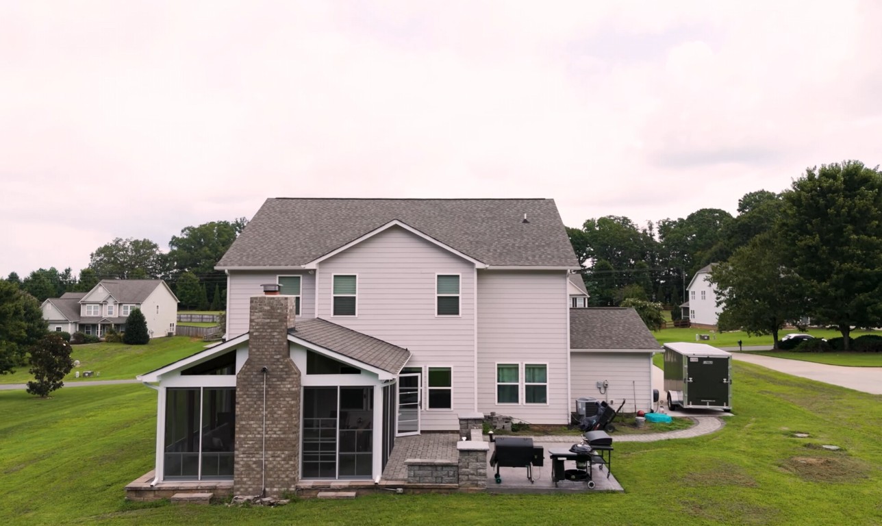 Aerial view of residential sunroom addition in Kendall, FL